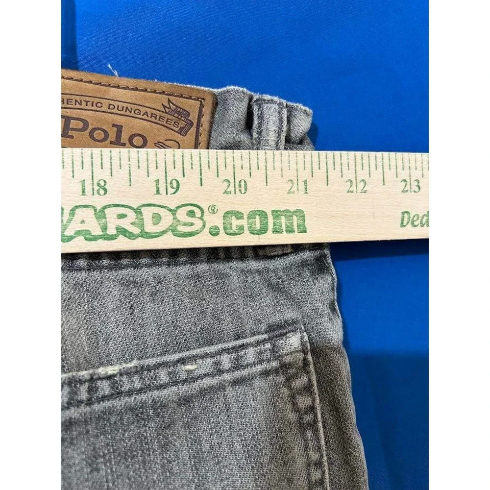 Polo Ralph Lauren Varick Slim Straight Jeans 40x32 Ash Grey Cotton Distressed